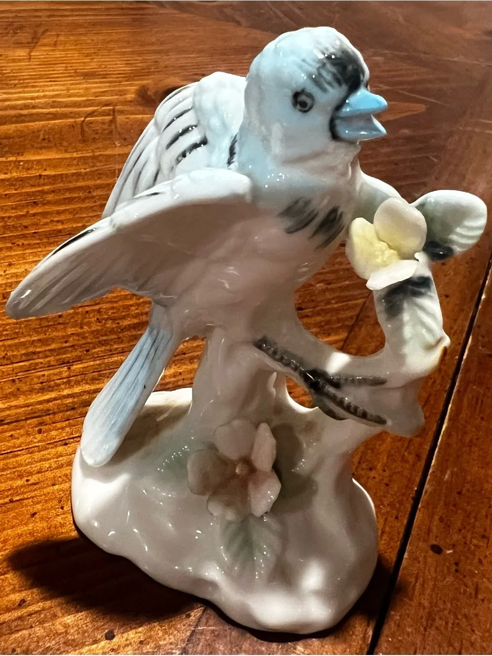 Vtg Ardalt Lenwile Bluebird Bird Figurine Verithin Porcelain Small Japan Flower